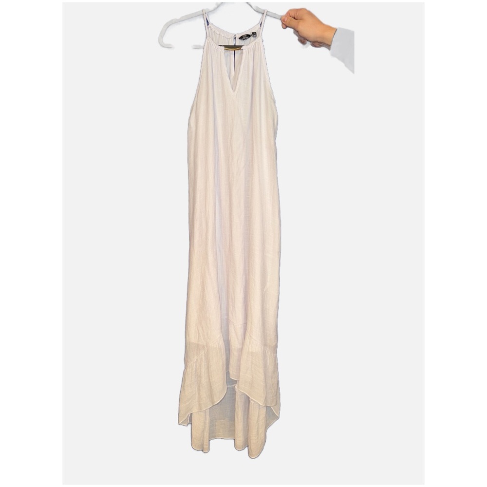Mlle Gabrielle- White Sleeveless High-Low Maxi Dress size Medium - Picture 2 of 11